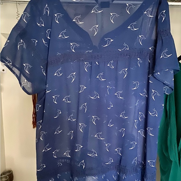 Sheer blouse with lace detailing - Picture 2 of 2